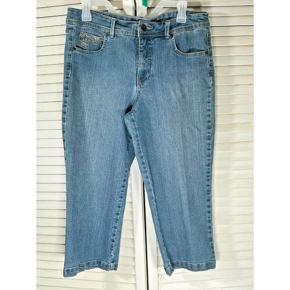 Gloria Vanderbilt Women's Denim Jeans Capri Cropped Size 12 Missy